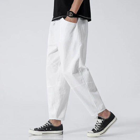 Kyoto Linen Cropped Pants | Lightweight & Breathable Trousers Men