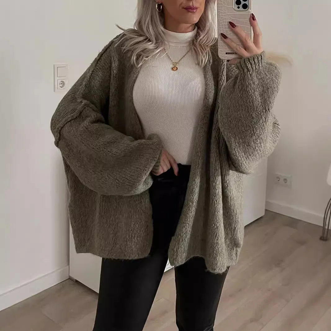 Cardigan oversize aperto con maniche lunghe morbide | Donna Autunno Inverno