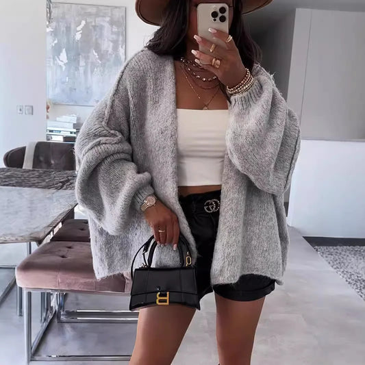 Cardigan oversize aperto con maniche lunghe morbide | Donna Autunno Inverno