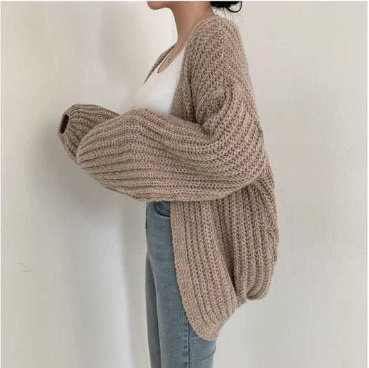 Cardigan Oversize Donna | Maglione Lavorato a Maglia | Stile Vintage e Casual per Autunno Inverno | Morbido e Caldo | Giulia