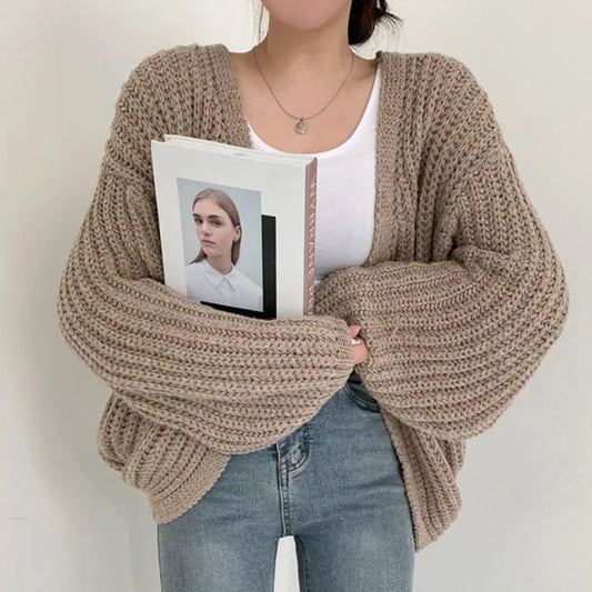 Cardigan Oversize Donna | Maglione Lavorato a Maglia | Stile Vintage e Casual per Autunno Inverno | Morbido e Caldo | Giulia