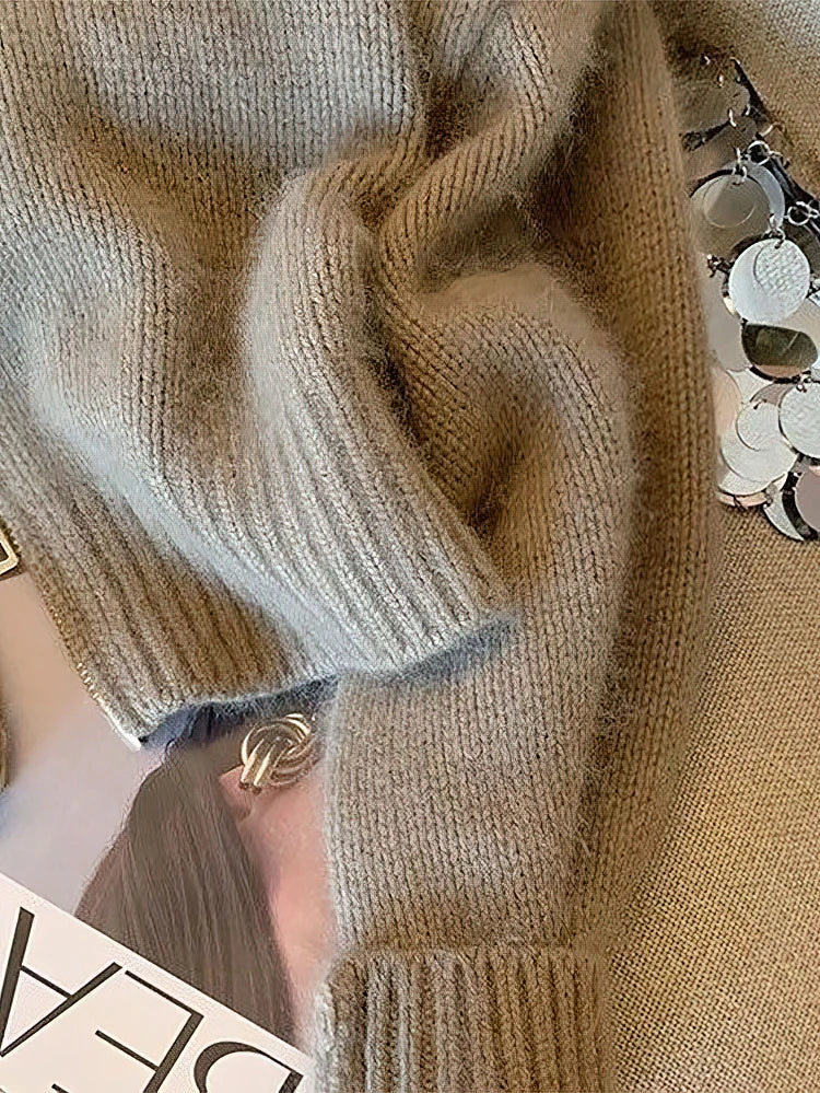 Cardigan corto con zip e colletto in ecopelle | Donna