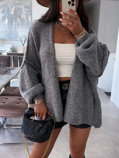 Cardigan oversize aperto con maniche lunghe morbide | Donna Autunno Inverno
